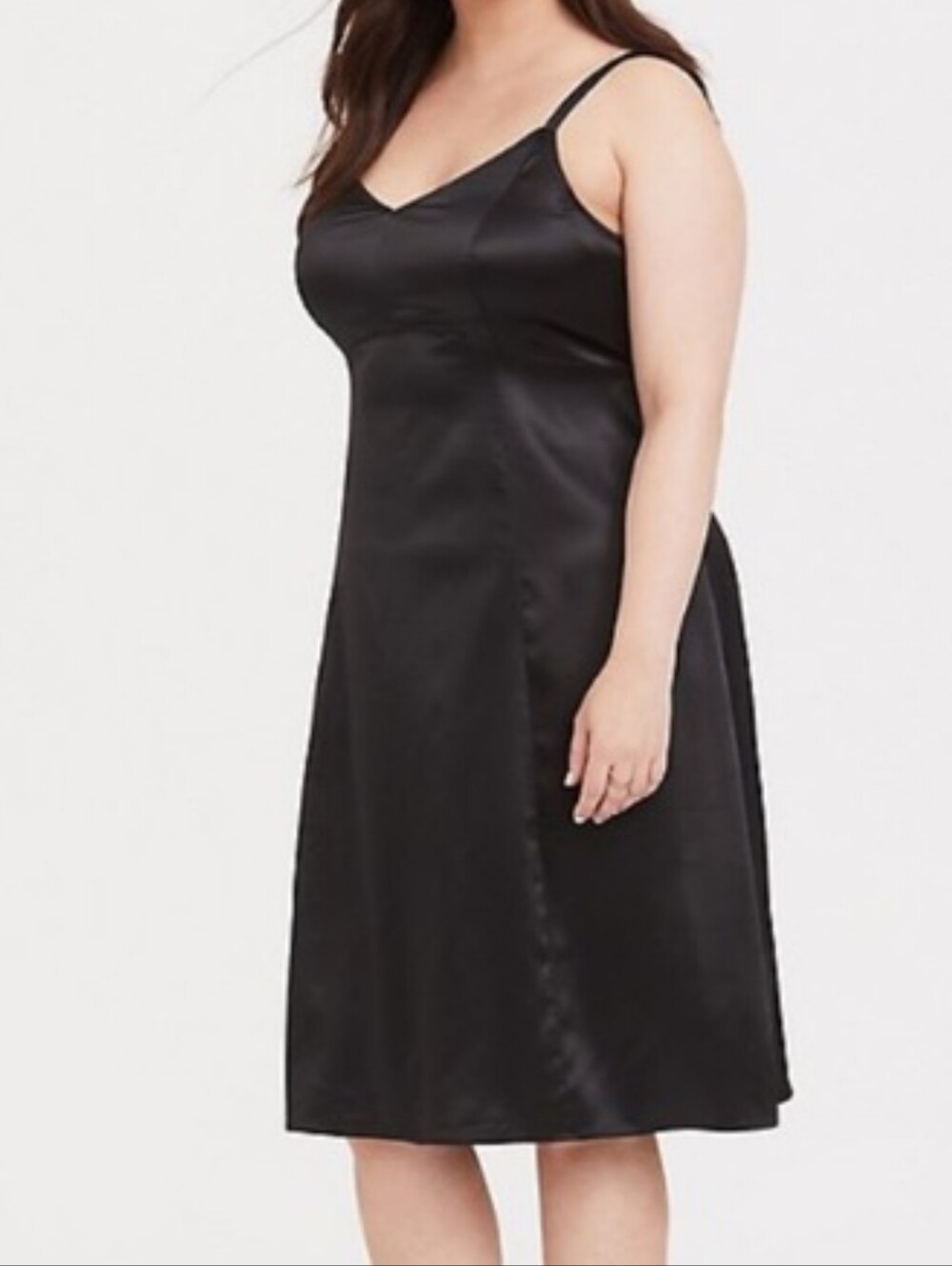 Torrid Midi Black Satin Dress Size 18 (2)